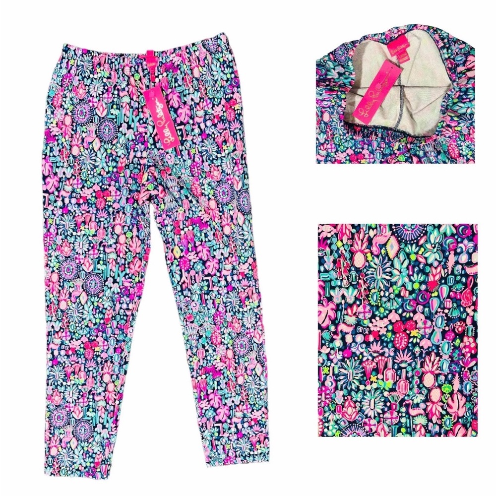 New Lilly Pulitzer Girl  Jewely MINI EMORA  Knit Pant Elastic Waist Size XL NWT